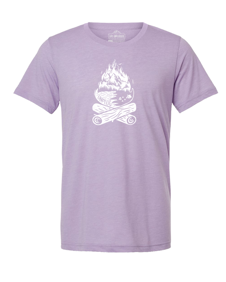 Campfire Mountain scene Triblend T-Shirt