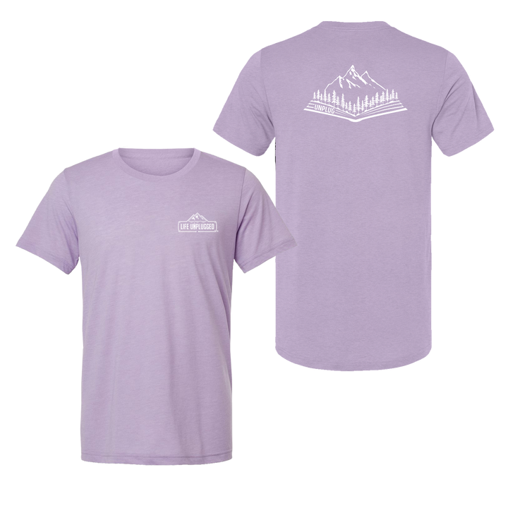 Open Book Mountain Scene Triblend T-Shirt