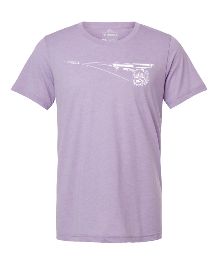 Fly Fishing Mountain Scene Triblend T-Shirt
