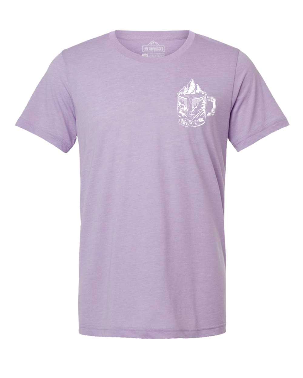 Coffee Mountain Scene Left Chest Triblend T-Shirt