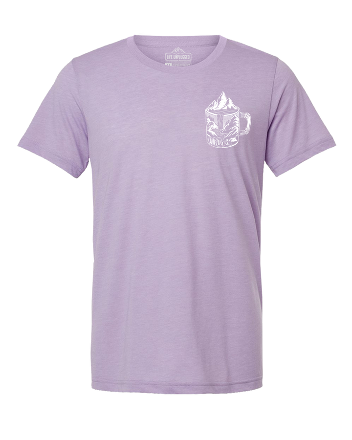 Coffee Mountain Scene Left Chest Triblend T-Shirt