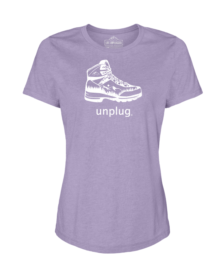 Hiking Boot Mountain Scene Women's T-Shirt