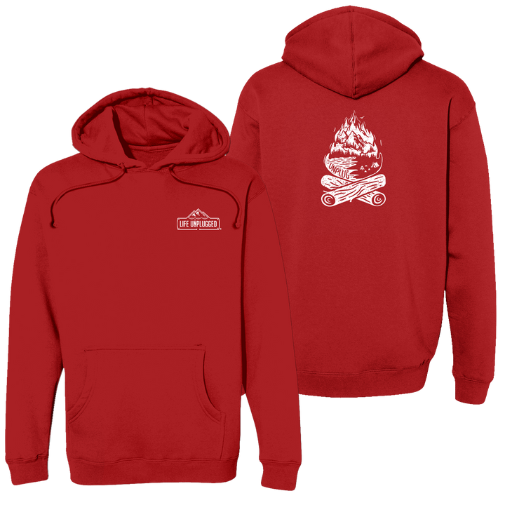 Campfire Mountain Scene Heavyweight Hoodie