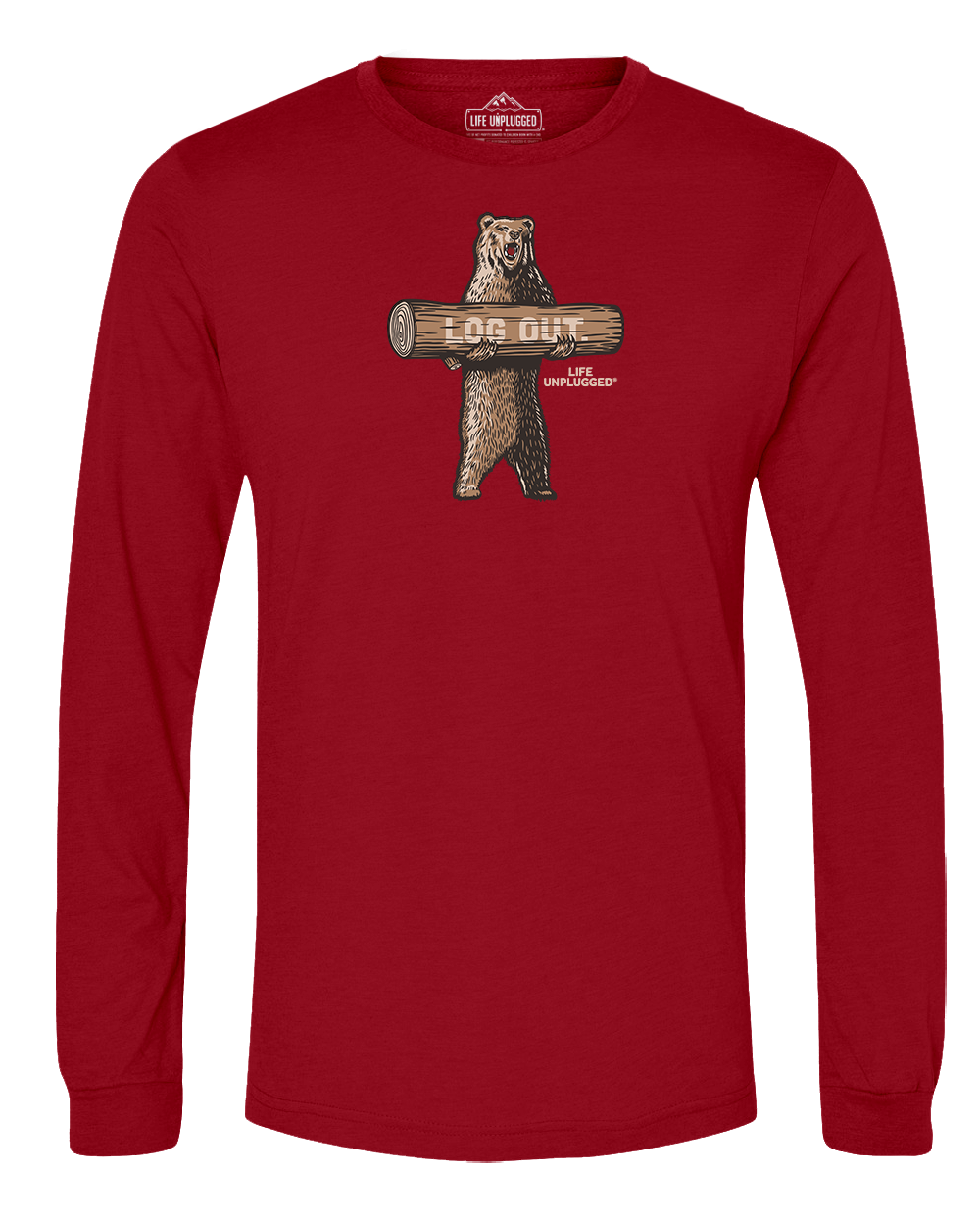 LOG OUT BEAR Long Sleeve T-Shirt
