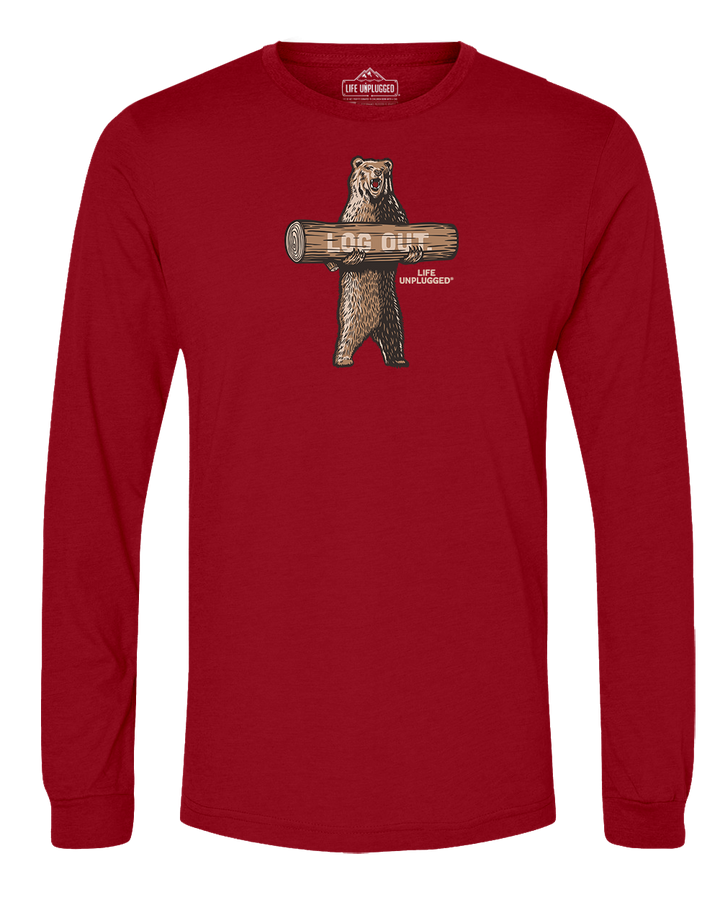 LOG OUT BEAR Long Sleeve T-Shirt