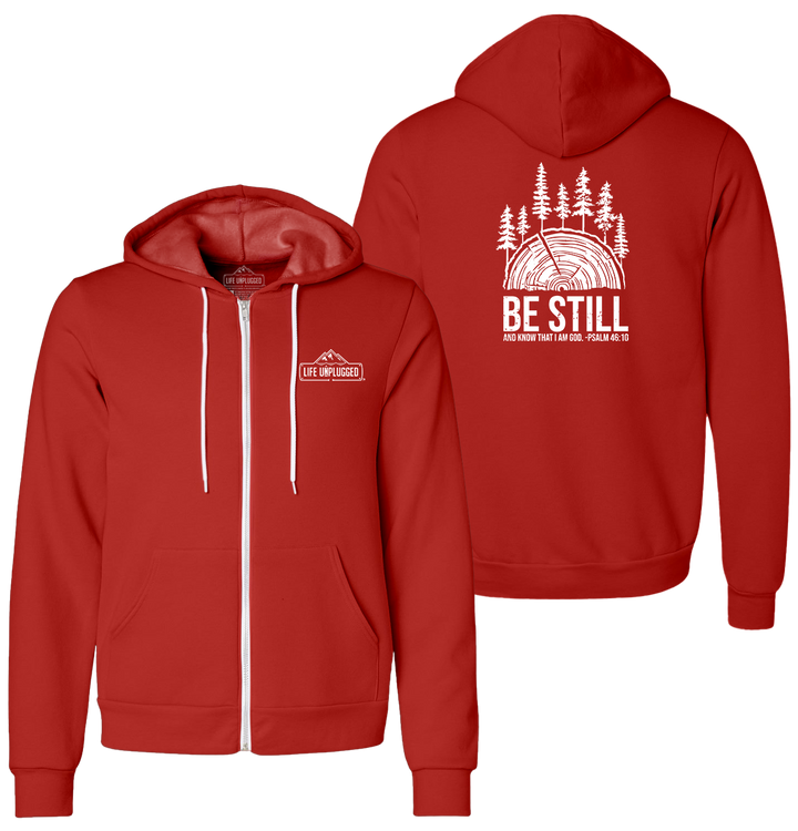 BE STILL IN THE WOODS Supersoft Midweight Zip Up Hoodie