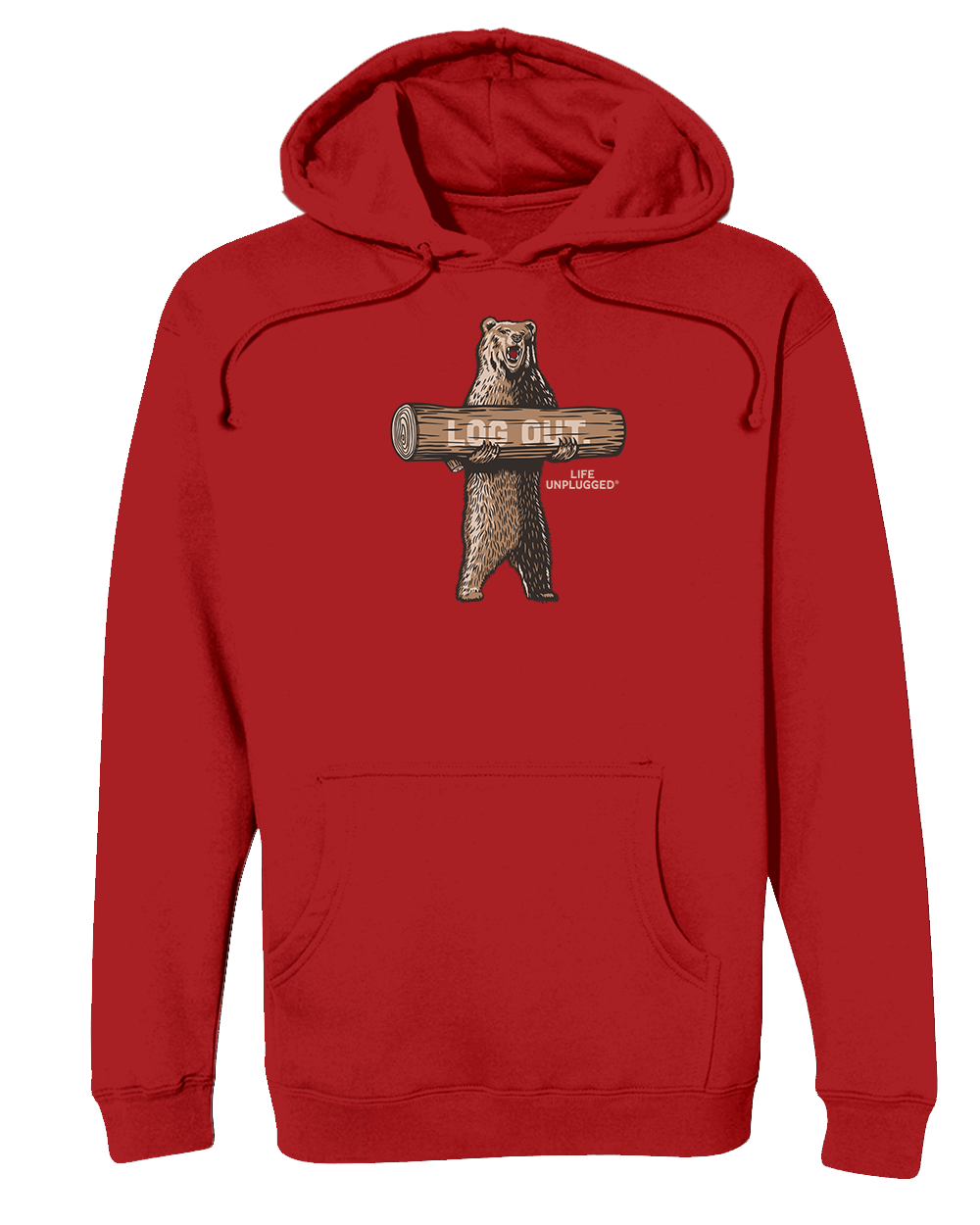 LOG OUT BEAR Heavyweight Hoodie
