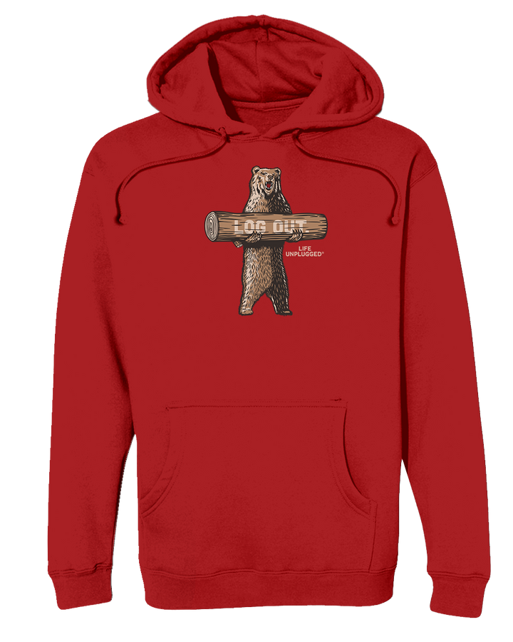 LOG OUT BEAR Heavyweight Hoodie