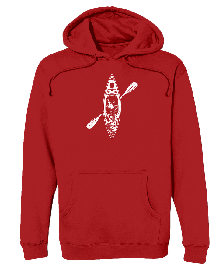 Kayak Mountain Scene Heavyweight Hoodie