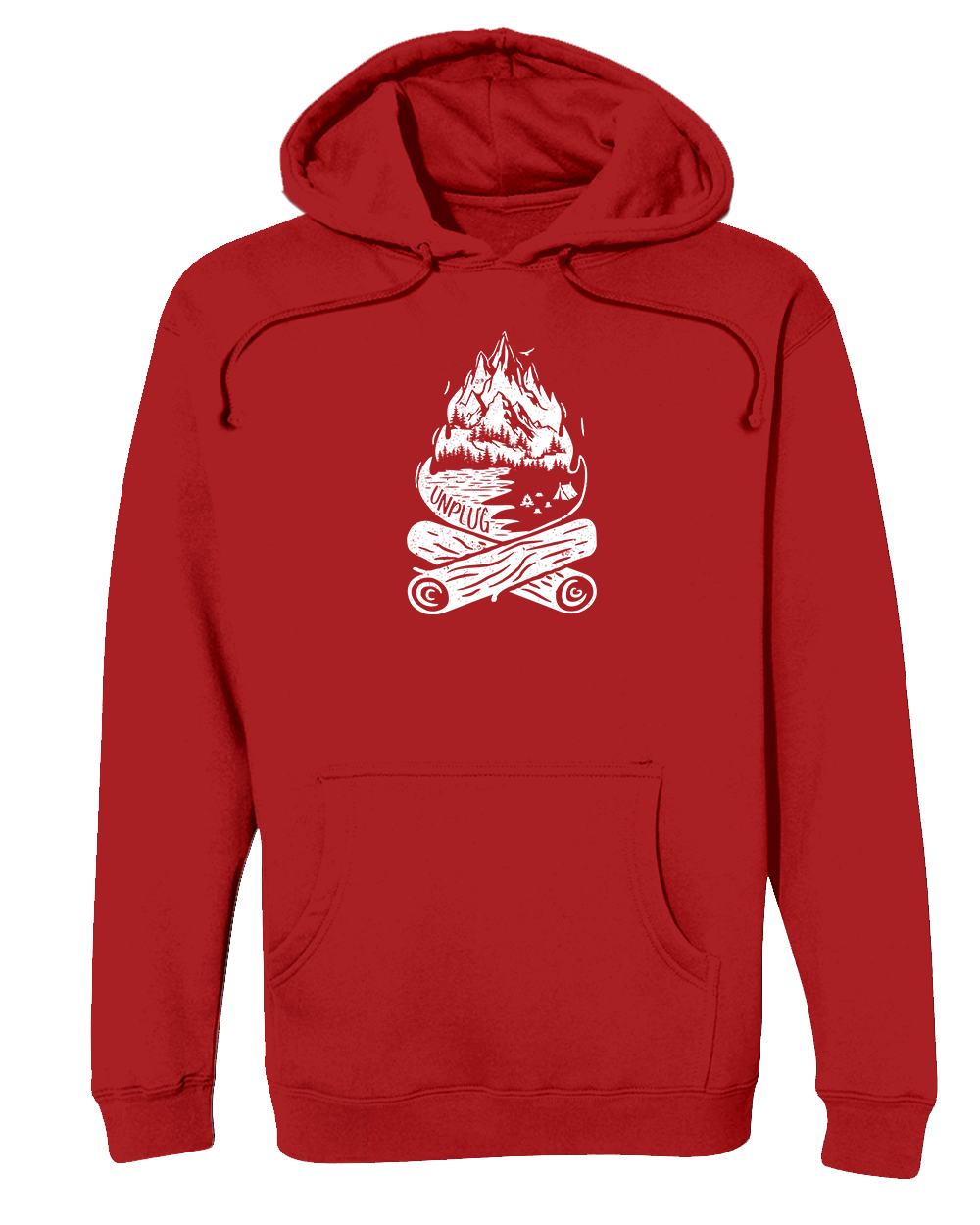 Campfire Mountain Scene Heavyweight Hoodie