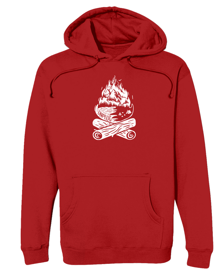 Campfire Mountain Scene Heavyweight Hoodie