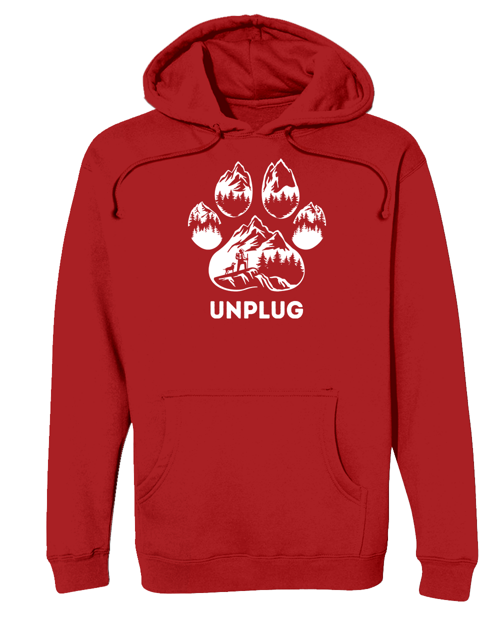 Paw Print Mountain Scene Heavyweight Hoodie
