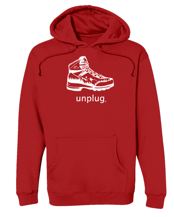Hiking Boot Mountain Scene Heavyweight Hoodie
