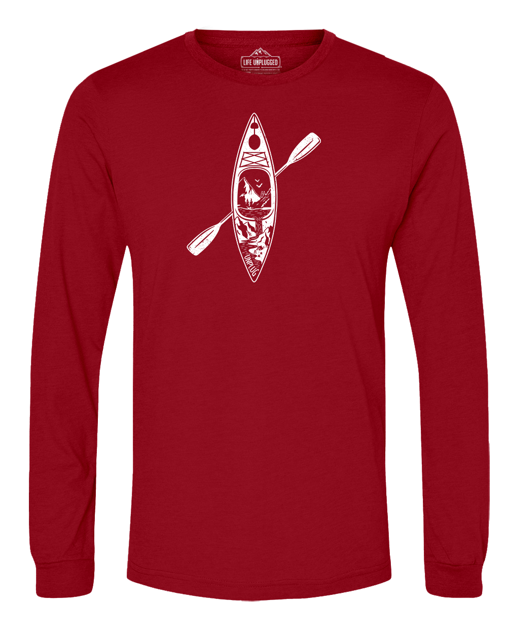 Kayak Mountain Scene Long Sleeve T-Shirt