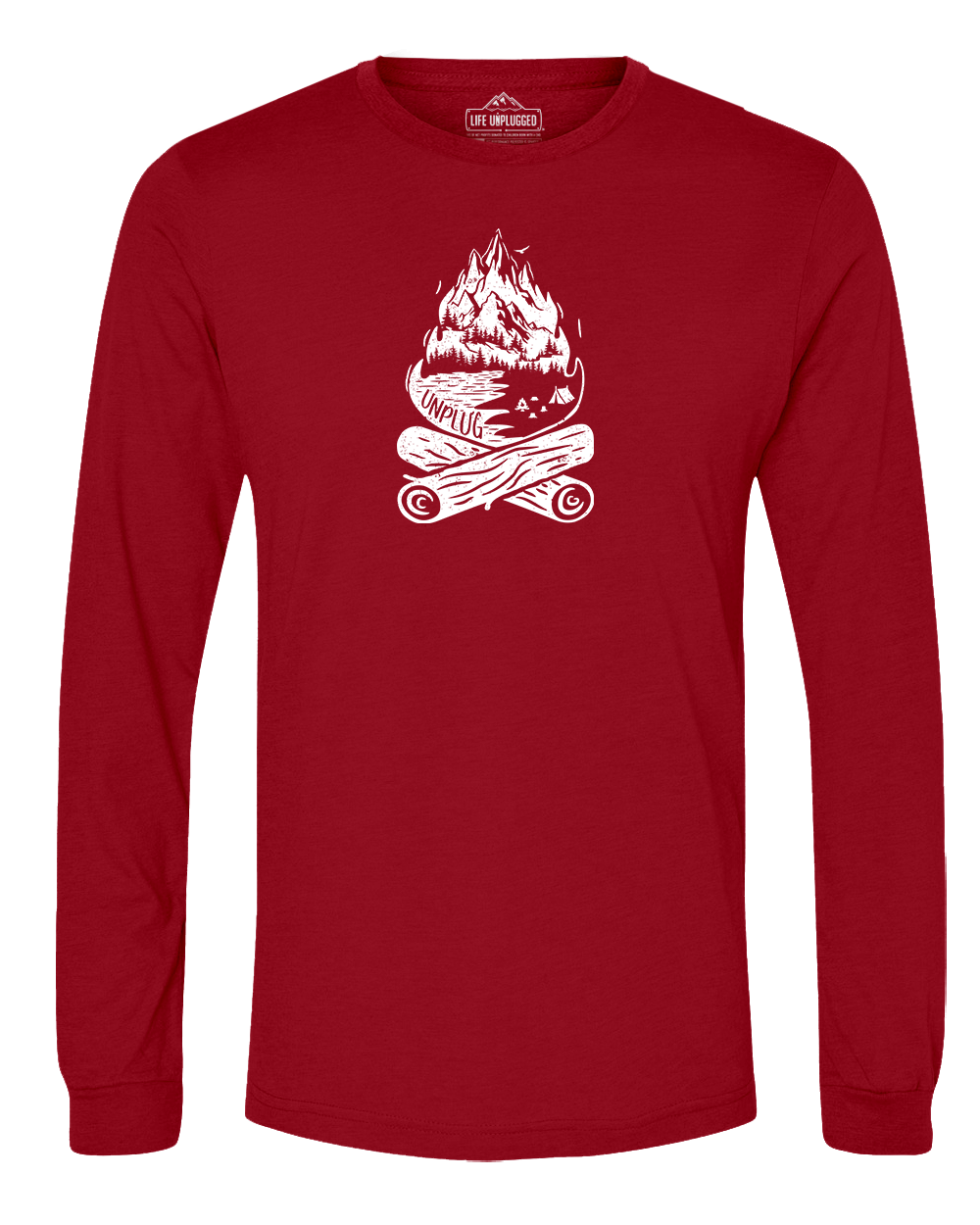 Campfire Mountain scene Long Sleeve T-Shirt