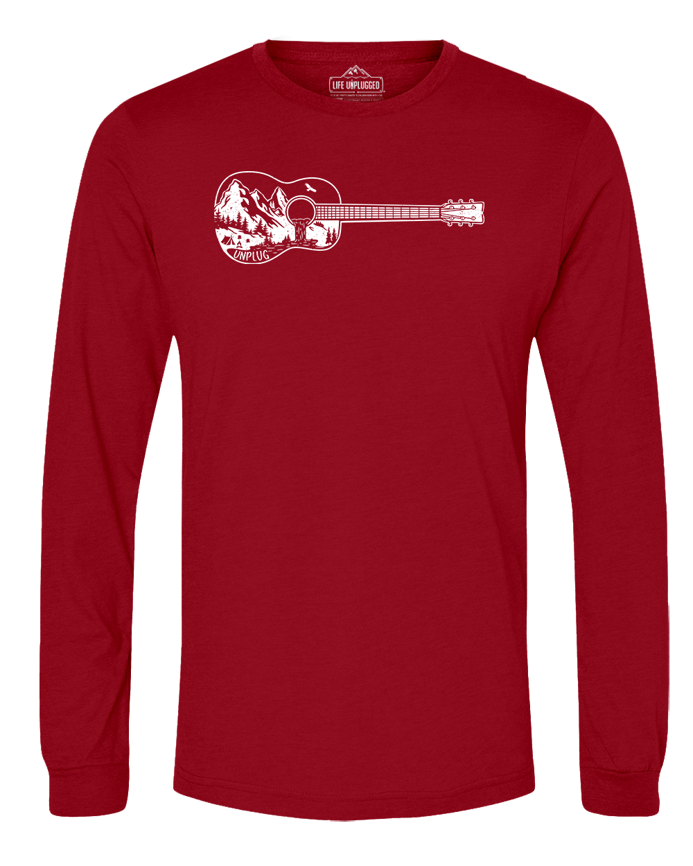 Guitar Mountain Scene Long Sleeve T-Shirt