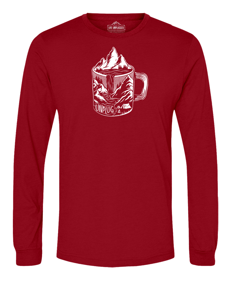 Coffee Mountain Scene Long Sleeve T-Shirt