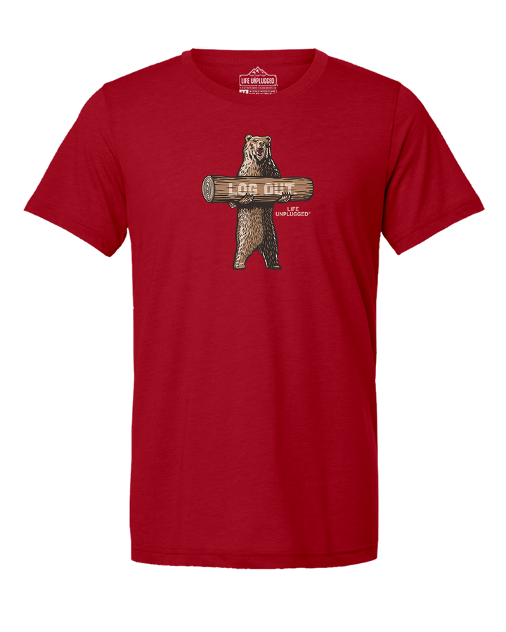 LOG OUT BEAR Triblend T-Shirt