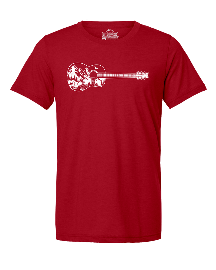 Guitar Mountain Scene Triblend T-Shirt