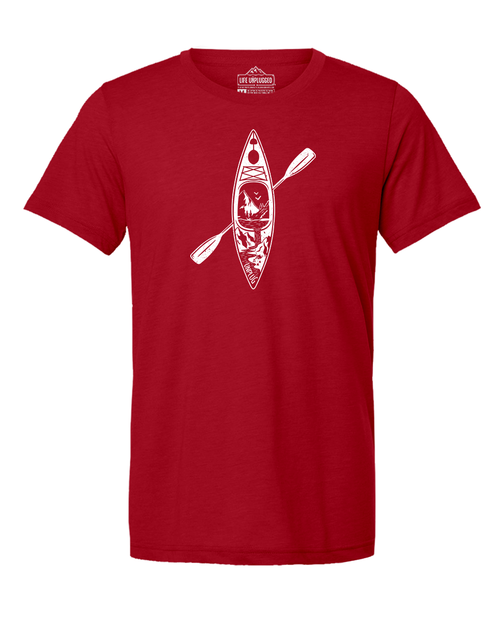 Kayak Mountain Scene Triblend T-Shirt