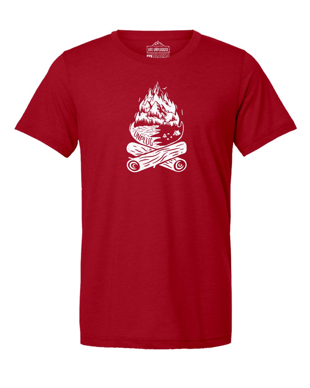 Campfire Mountain scene Triblend T-Shirt