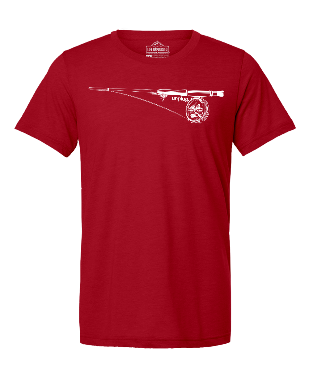 Fly Fishing Mountain Scene Triblend T-Shirt