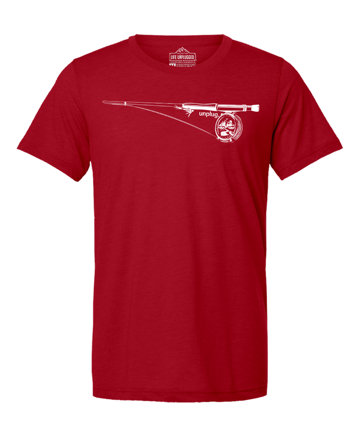 Fly Fishing Mountain Scene Triblend T-Shirt