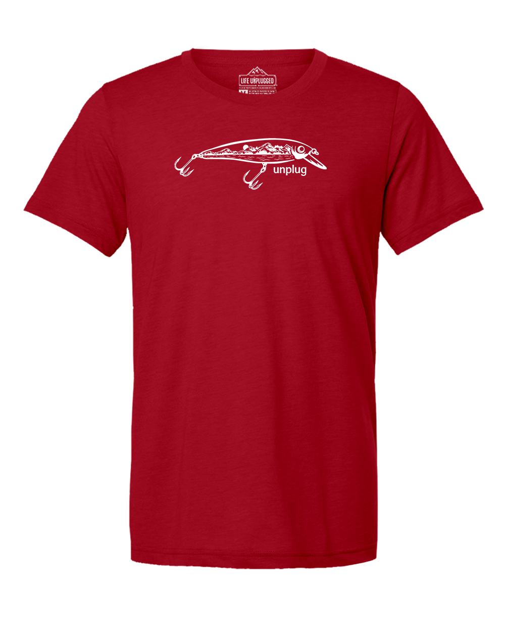 Fishing Lure Mountain Scene Triblend T-Shirt