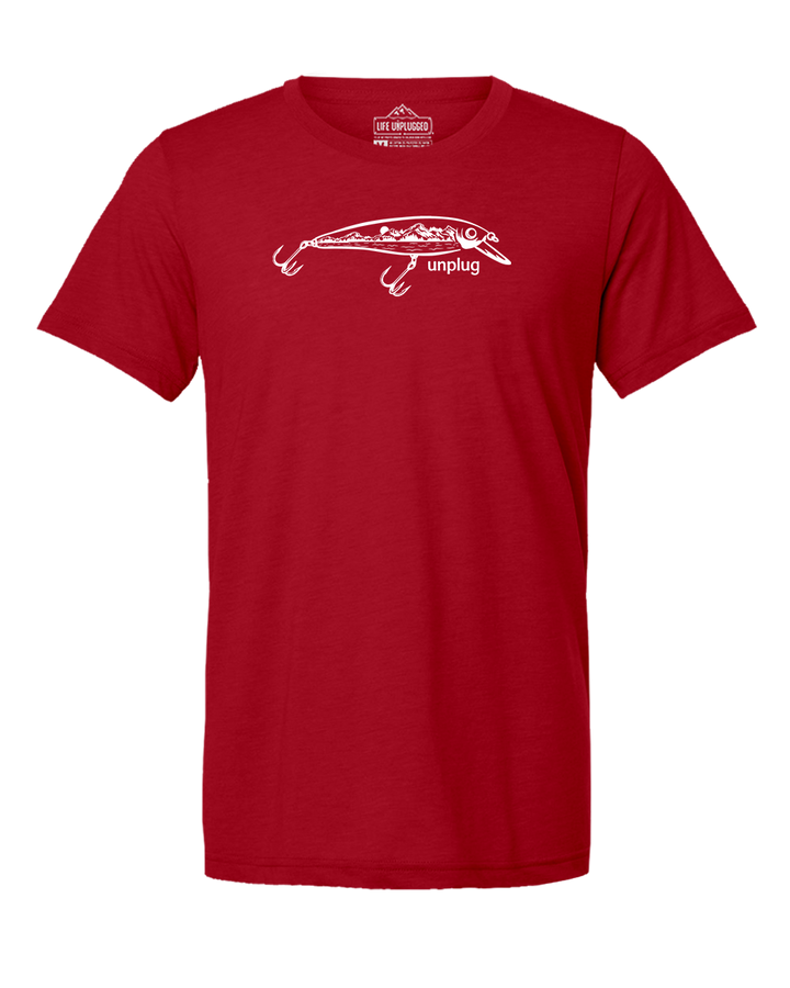 Fishing Lure Mountain Scene Triblend T-Shirt