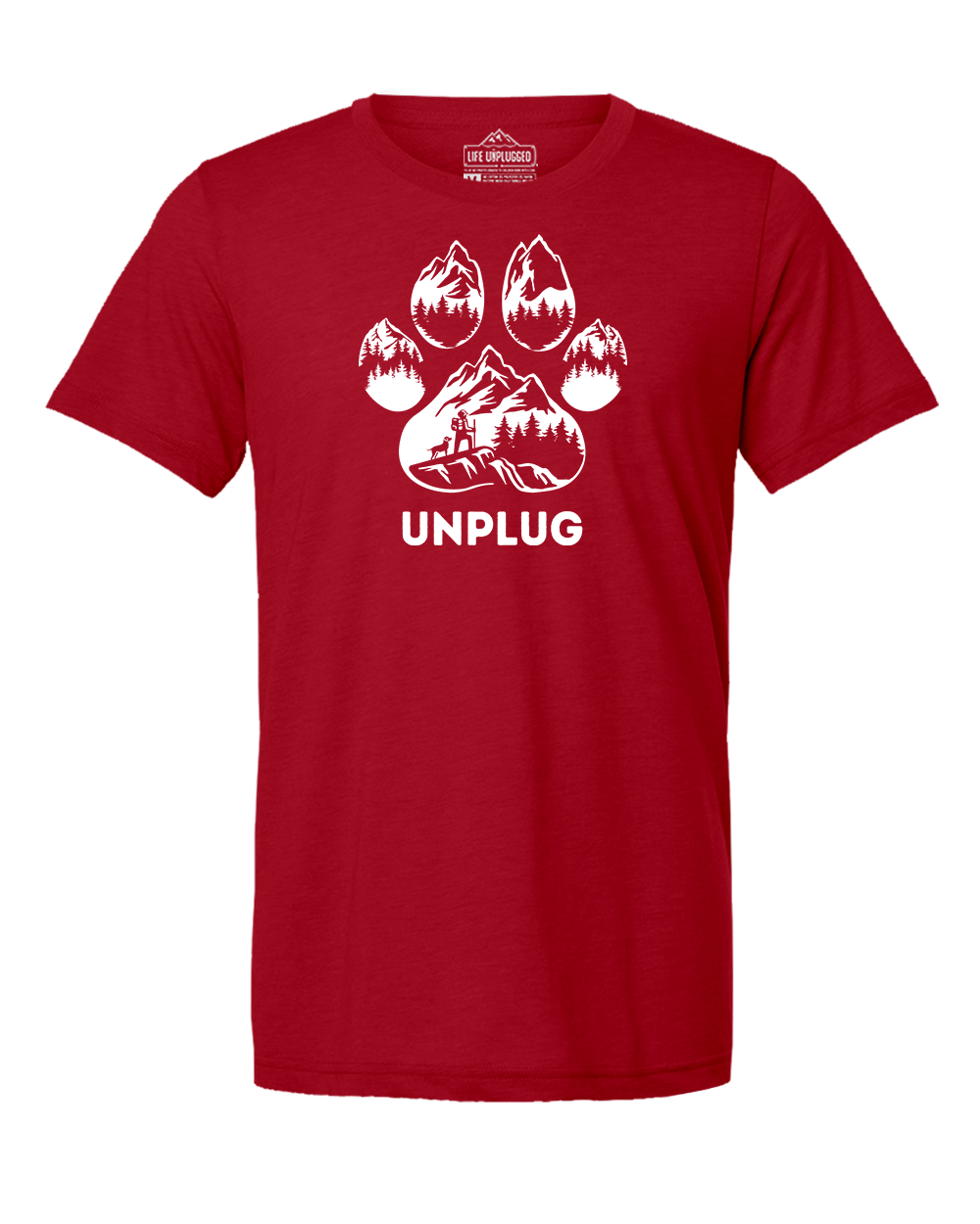 Paw Print Mountain Scene Triblend T-Shirt