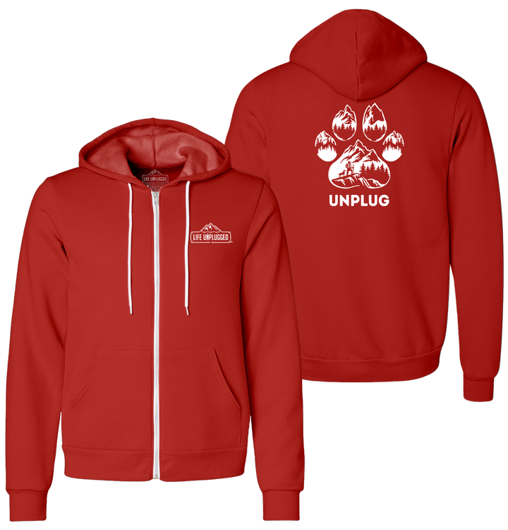 PAW PRINT MOUNTAIN SCENE Supersoft Midweight Zip Up Hoodie