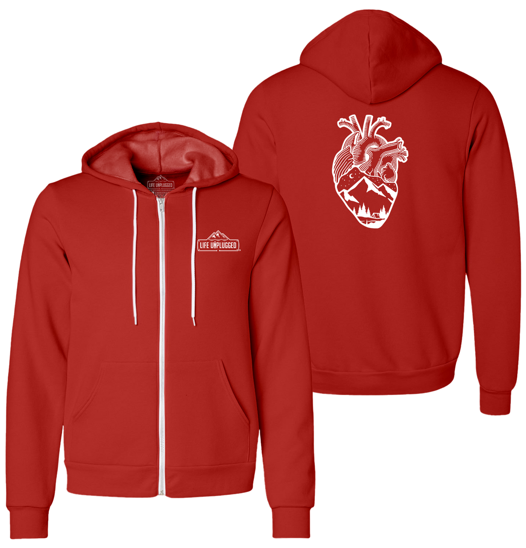 ANATOMICAL HEART (FULL CHEST) Supersoft Midweight Zip Up Hoodie