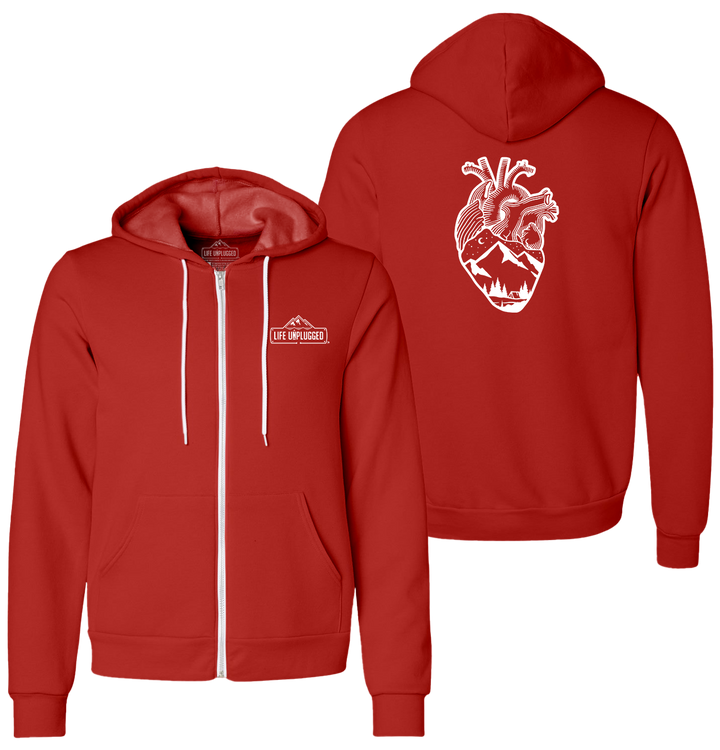 ANATOMICAL HEART (FULL CHEST) Supersoft Midweight Zip Up Hoodie
