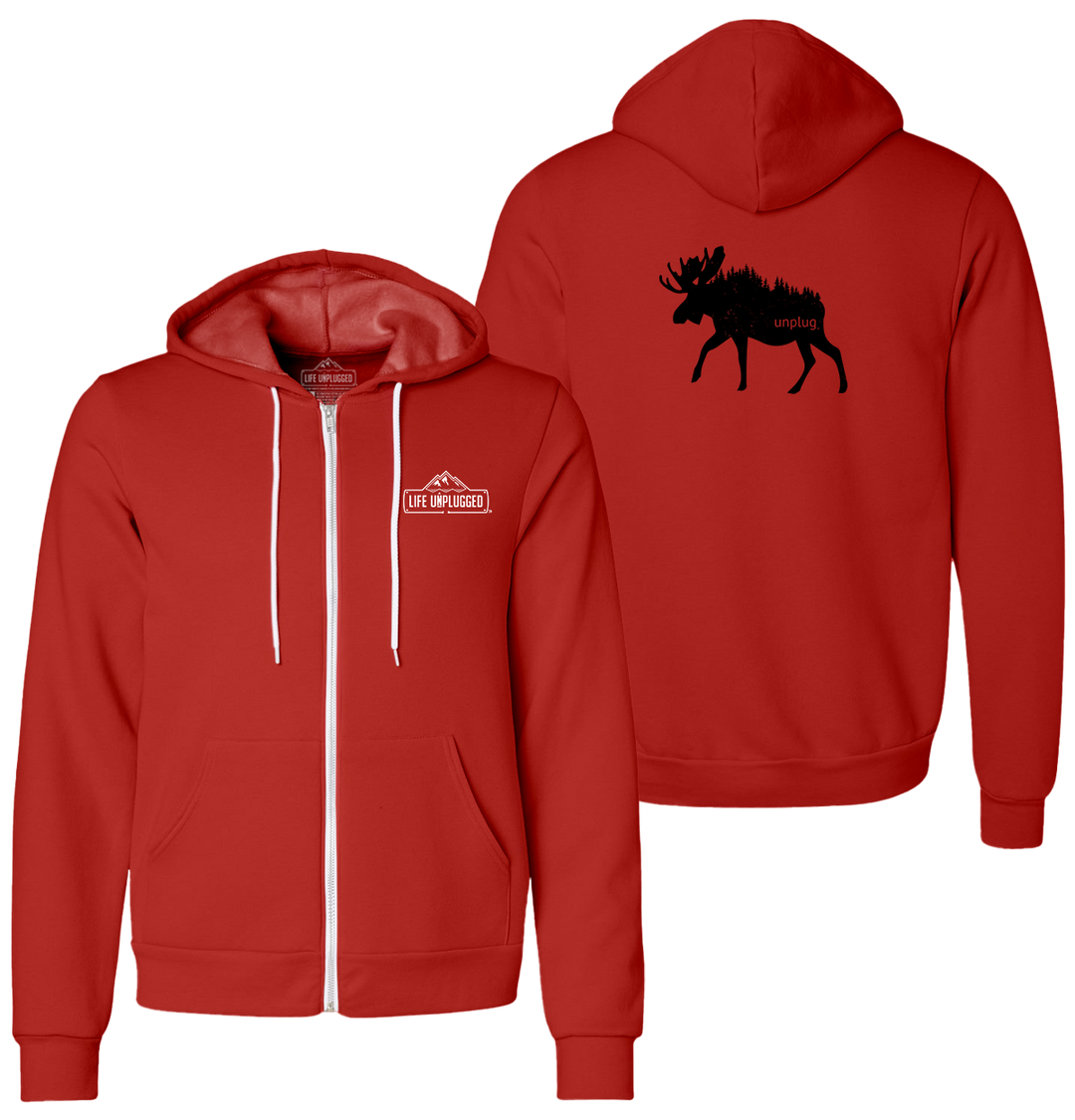 MOOSE IN THE TREES Supersoft Midweight Zip Up Hoodie