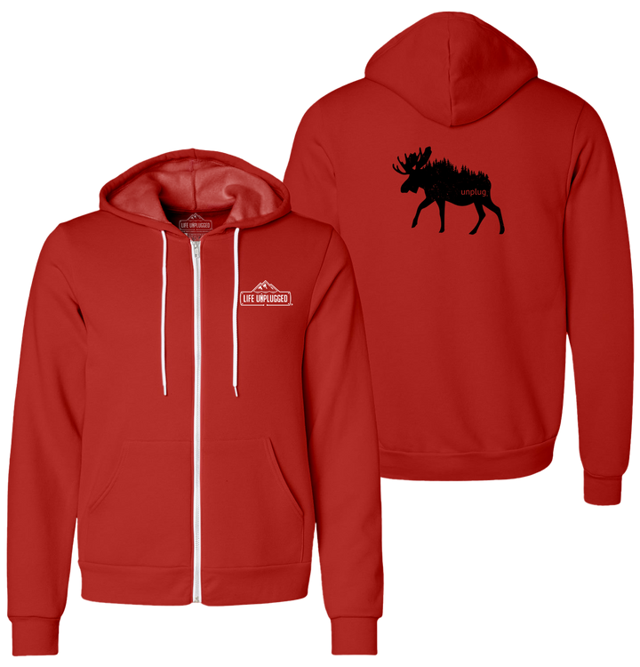MOOSE IN THE TREES Supersoft Midweight Zip Up Hoodie