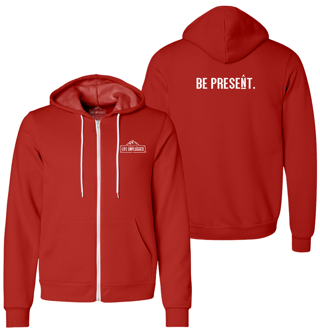 BE PRESENT. FULL CHEST Supersoft Midweight Zip Up Hoodie