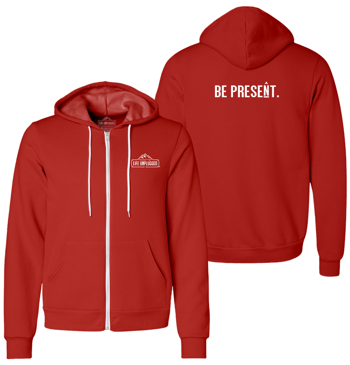 BE PRESENT. FULL CHEST Supersoft Midweight Zip Up Hoodie