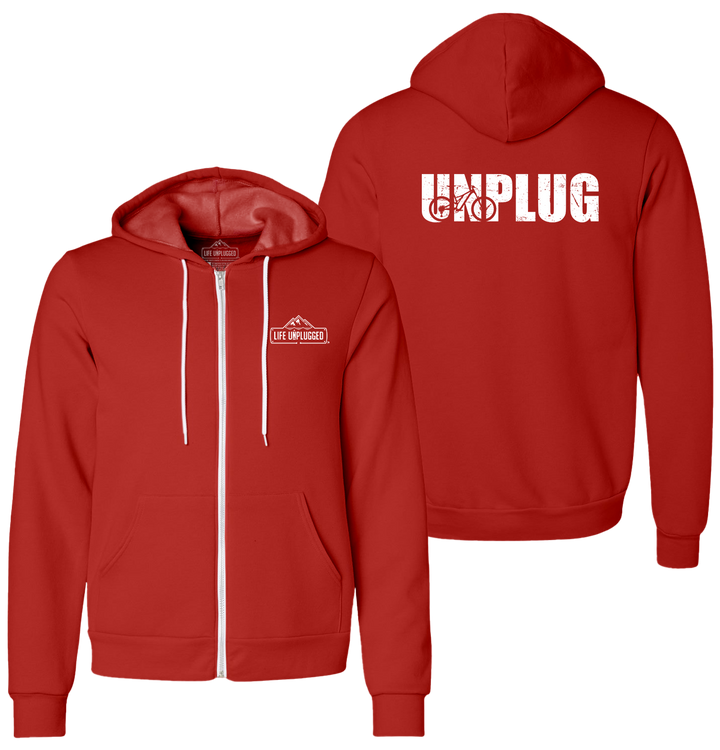 UNPLUG MOUNTAIN BIKE SILHOUETTE Supersoft Midweight Zip Up Hoodie