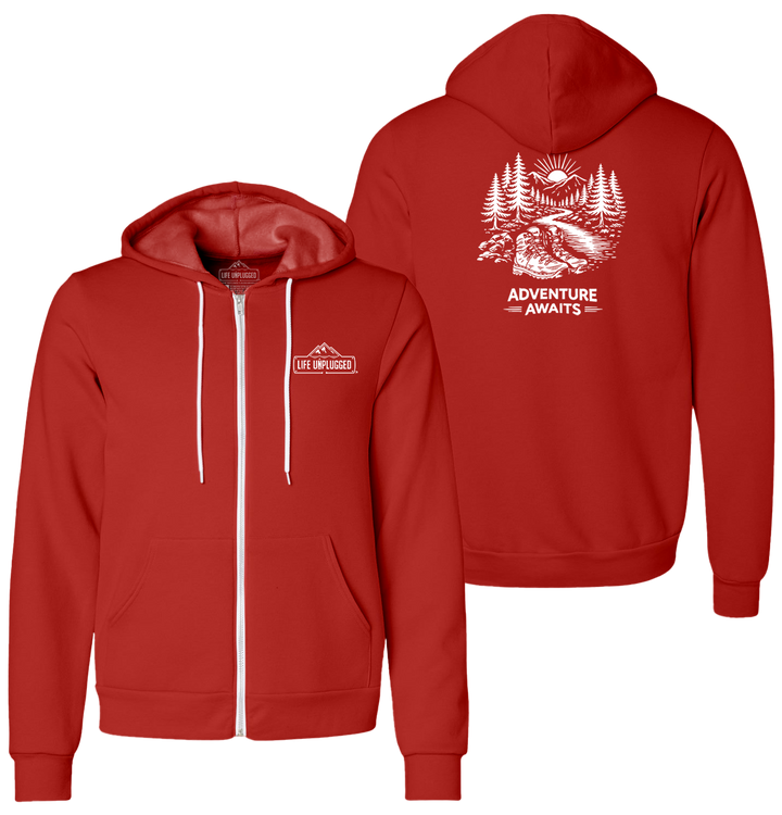 ADVENTURE AWAITS Supersoft Midweight Zip Up Hoodie