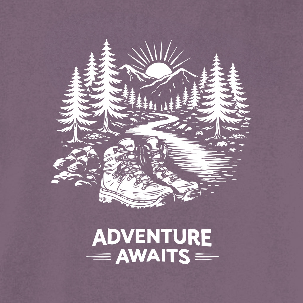 ADVENTURE AWAITS Cotton T-Shirt powered by Comfort Colors®