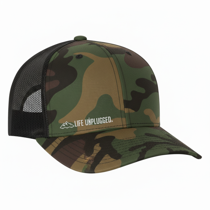 Life Unplugged Camo Hunting Snapback Hat
