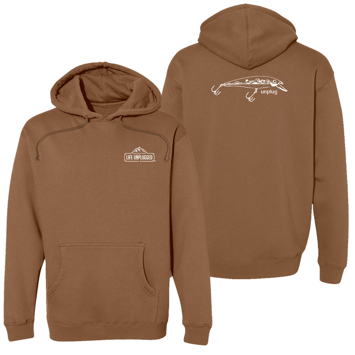 Fishing Lure Mountain Scene Heavyweight Hoodie