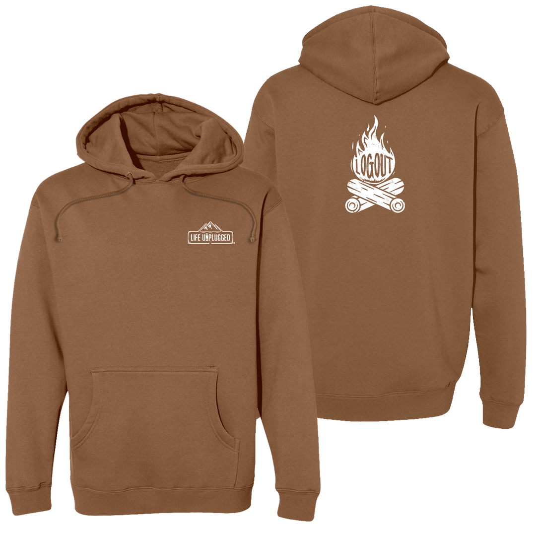 Log Out Campfire Heavyweight Hoodie