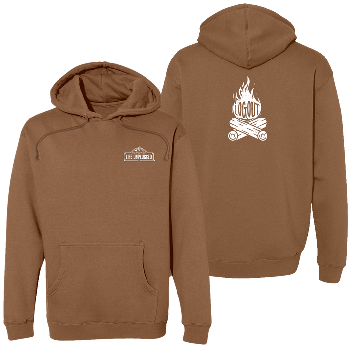 Log Out Campfire Heavyweight Hoodie