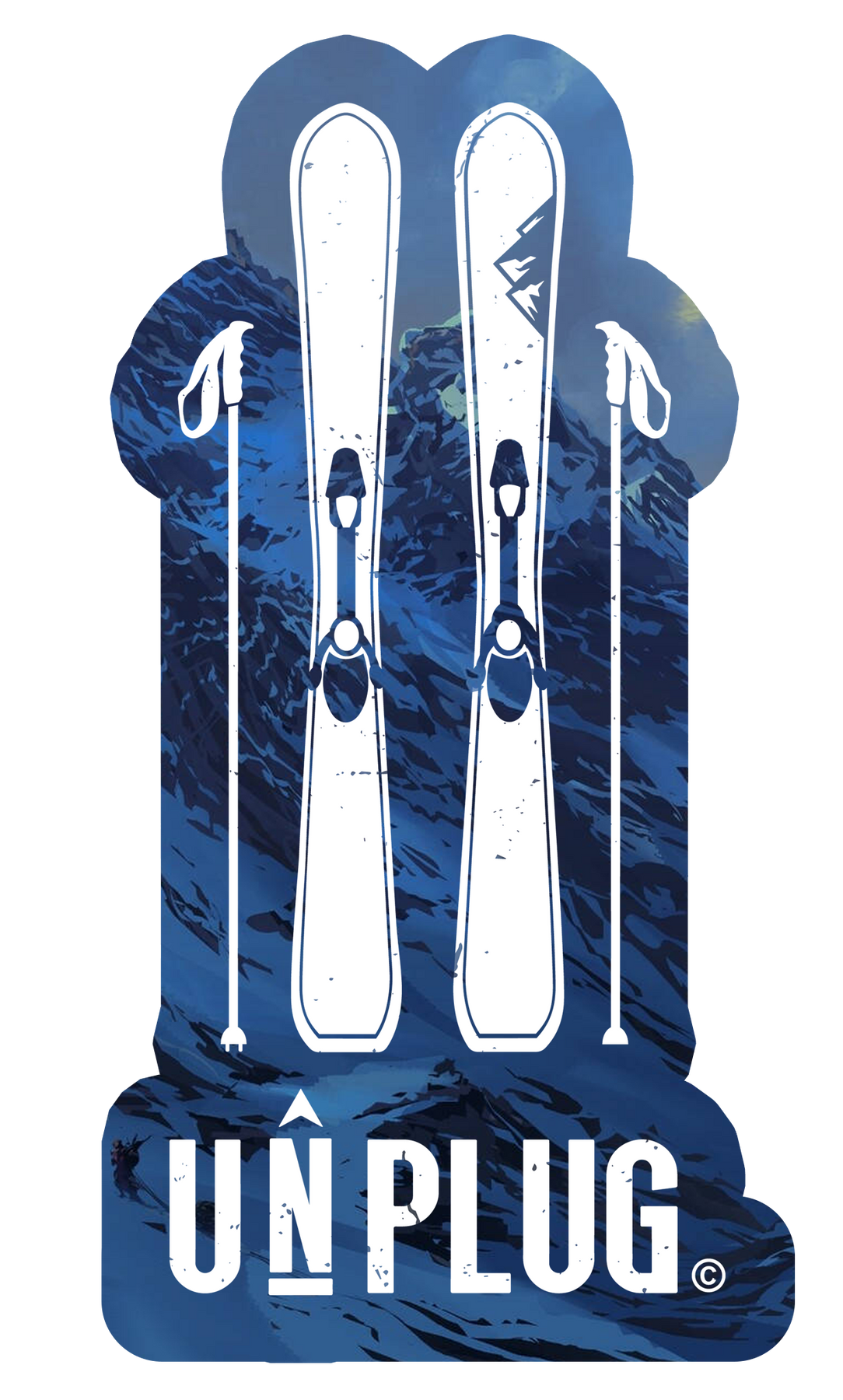 Life Unplugged Sticker Skiing Vinyl Sticker – Life Unplugged
