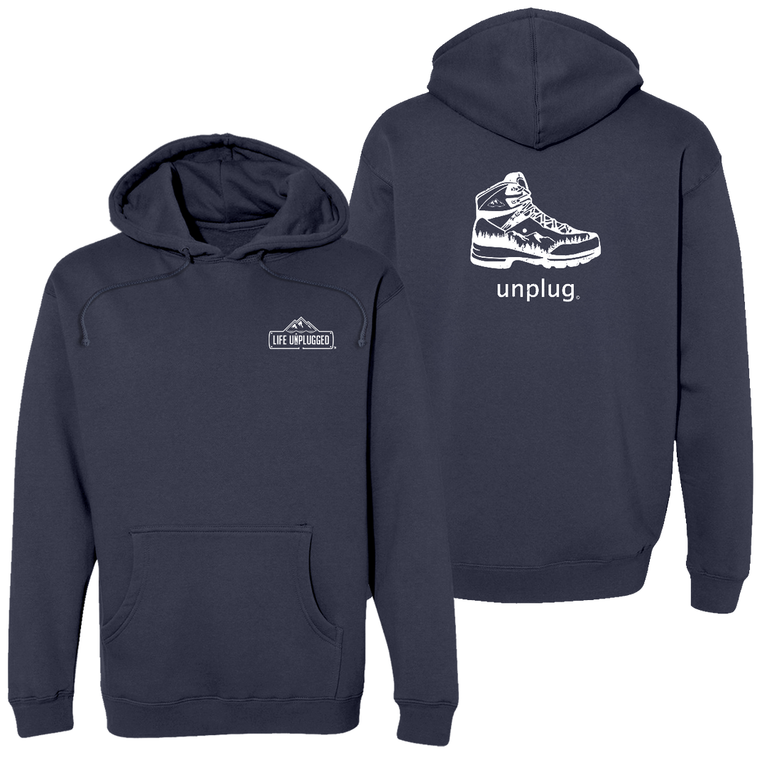 Hiking Boot Mountain Scene Heavyweight Hoodie