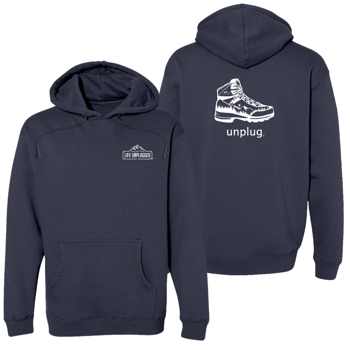 Hiking Boot Mountain Scene Heavyweight Hoodie
