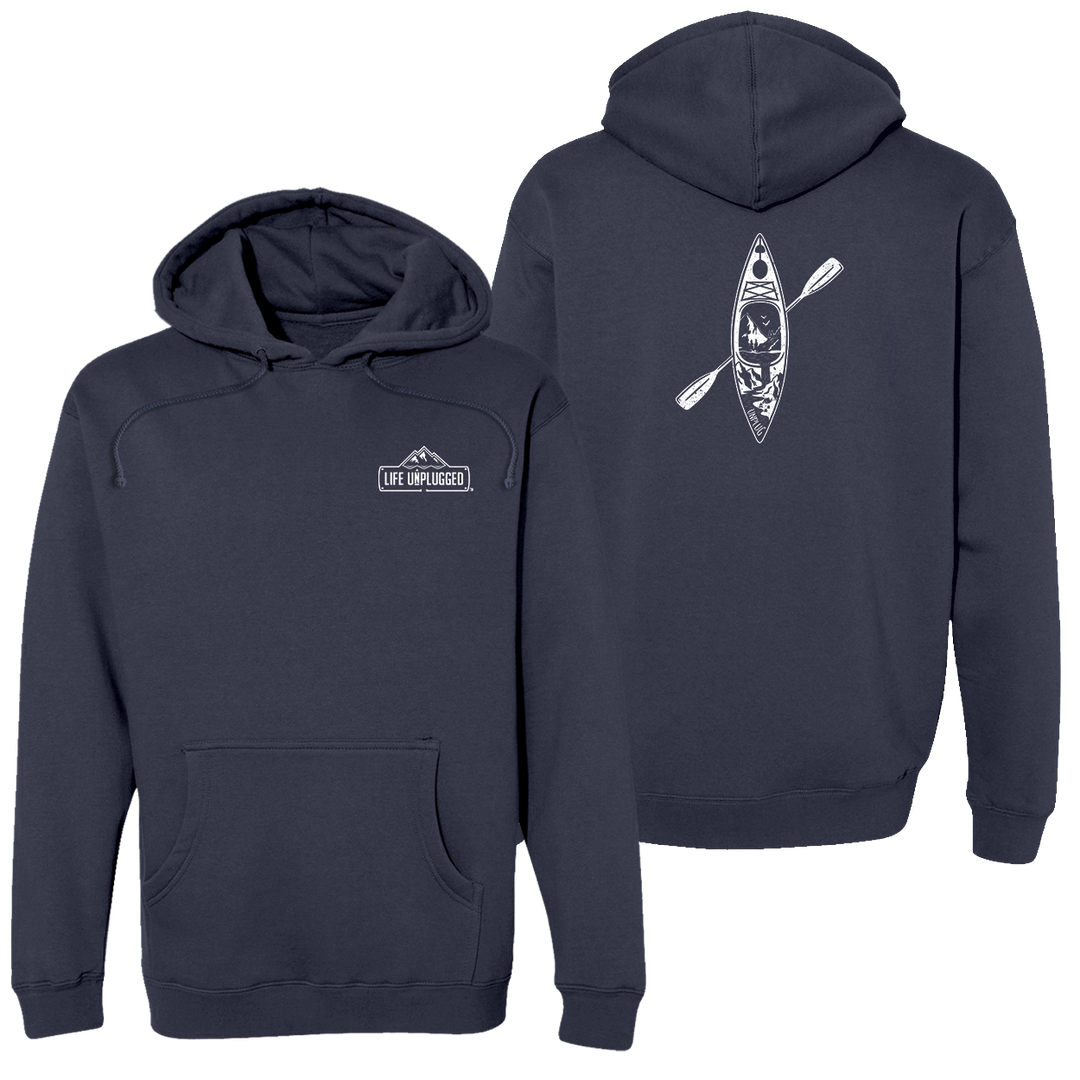 Kayak Mountain Scene Heavyweight Hoodie
