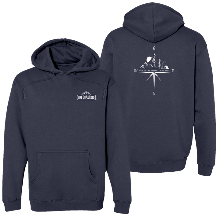 Compass Mountain Scene Heavyweight Hoodie