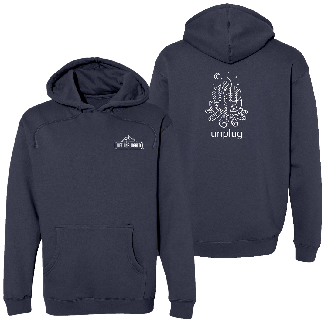 Campfire Camping Scene Heavyweight Hoodie